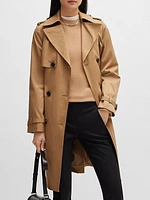 Regular-Fit Trench Coat with Buckled Belt