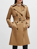 Regular-Fit Trench Coat with Buckled Belt