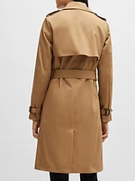 Regular-Fit Trench Coat with Buckled Belt