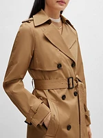 Regular-Fit Trench Coat with Buckled Belt