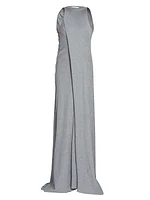 Draped Jersey Sleeveless Maxi Dress