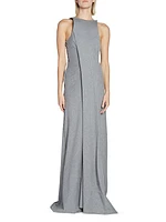 Draped Jersey Sleeveless Maxi Dress