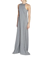 Draped Jersey Sleeveless Maxi Dress