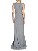 Draped Jersey Sleeveless Maxi Dress