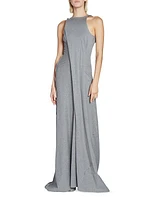 Draped Jersey Sleeveless Maxi Dress