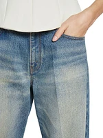 Mid-Rise Relaxed Straight-Leg Jeans