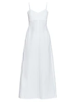 Cotton-Blend Sleeveless Fit & Flare Midi-Dress