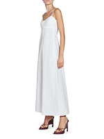 Cotton-Blend Sleeveless Fit & Flare Midi-Dress