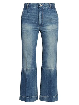 High-Rise Flared Crop Jeans