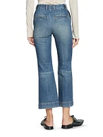 High-Rise Flared Crop Jeans