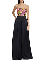 Almeda Floral-Appliqué Wide-Leg Jumpsuit