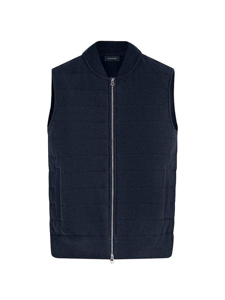 Cotton Full-Zip Sweater Vest