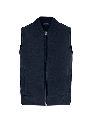 Cotton Full-Zip Sweater Vest