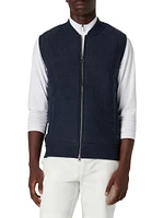 Cotton Full-Zip Sweater Vest