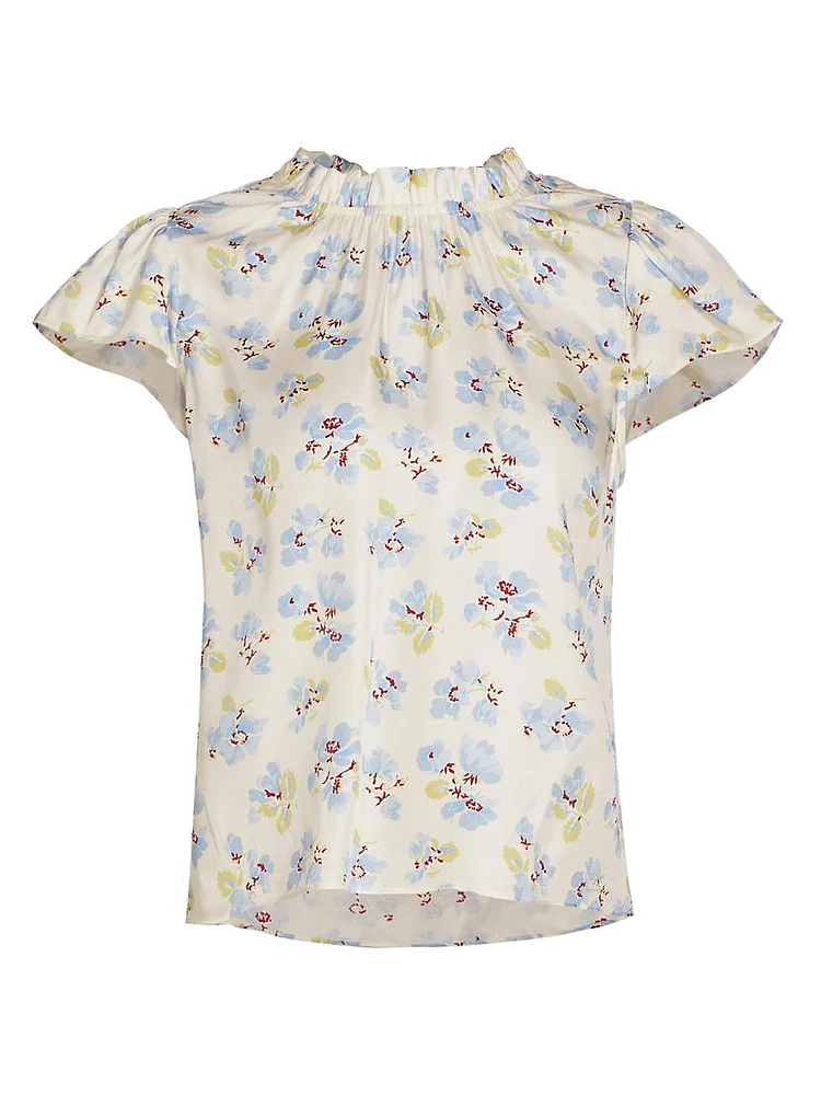 Yvie Gathered Silk & Viscose Top