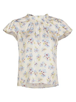 Yvie Gathered Silk & Viscose Top