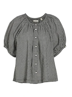 June Gingham Cotton Top