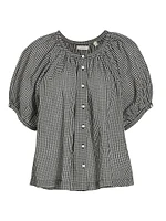 June Gingham Cotton Top