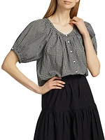 June Gingham Cotton Top