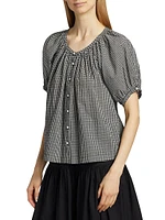 June Gingham Cotton Top