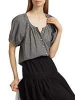 June Gingham Cotton Top