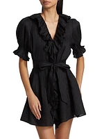 Piper Ruffle Tie-Waist Minidress