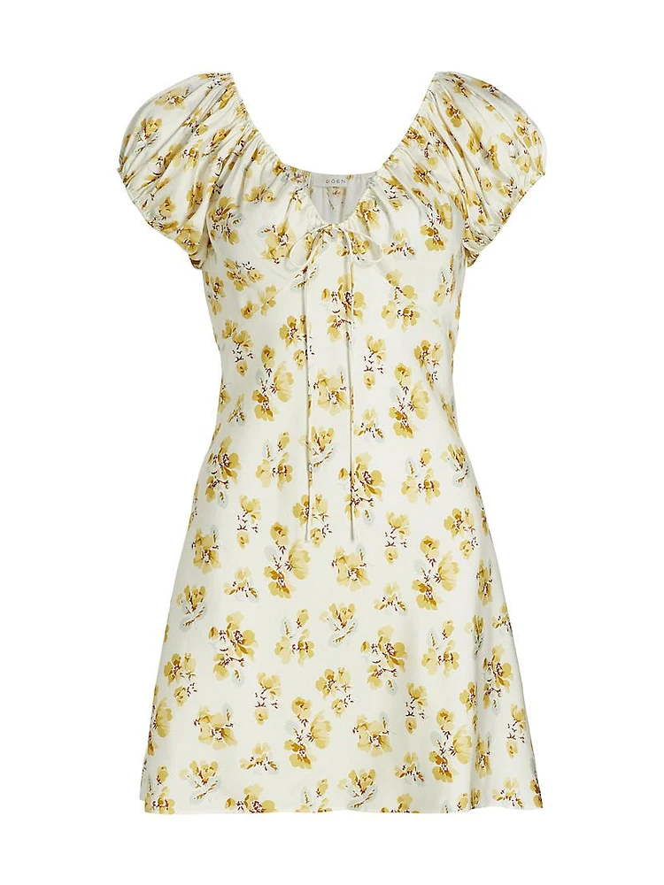 Sera Floral Silk-Blend Minidress