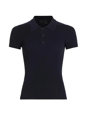 Solana Cotton Knit Short-Sleeve Polo Top