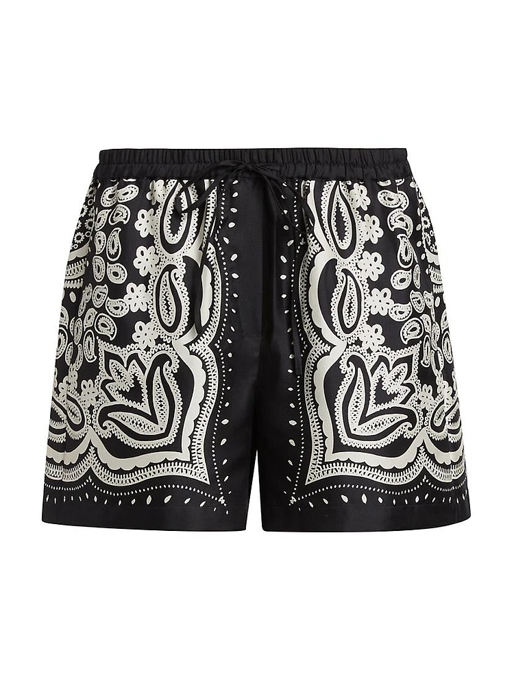 Frances Silk Drawstring Shorts