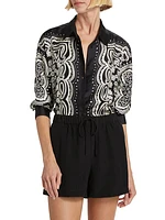 Alfie Printed Silk Blouse