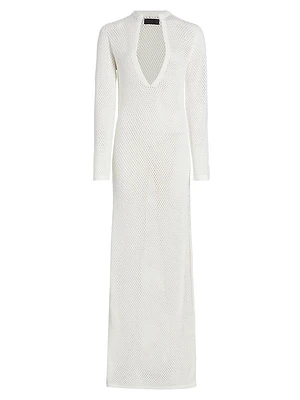 Zera Cotton V-Neck Maxi Sweaterdress