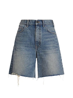 Russel Denim Raw-Edge Shorts