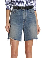 Russel Denim Raw-Edge Shorts