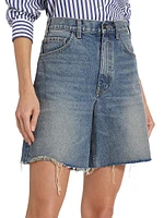 Russel Denim Raw-Edge Shorts