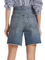 Russel Denim Raw-Edge Shorts