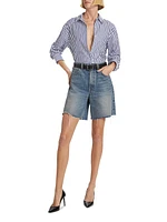 Russel Denim Raw-Edge Shorts