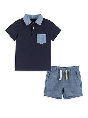 Baby Boy's 2-Piece Polo Shirt & Shorts Set