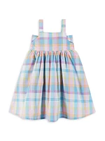 Baby Girl's 2-Piece Plaid Headband & Dress Set