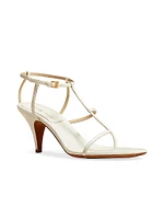 Jones 75MM T-Strap Leather Sandals