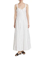 Selene Stripe Linen Maxi Dress