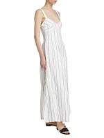 Selene Stripe Linen Maxi Dress