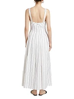 Selene Stripe Linen Maxi Dress