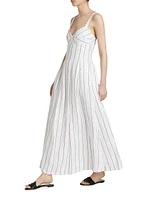 Selene Stripe Linen Maxi Dress