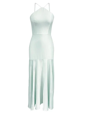 Justine Satin Halter Mermaid Gown