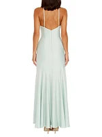 Justine Satin Halter Mermaid Gown