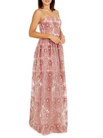 Audrina Embellished Strapless Fit-And-Flare Gown