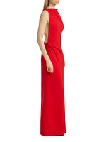 Crepe Twist-Back Gown