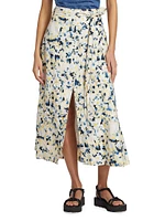 Hudson Printed Belted Midi-Skirt