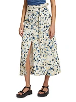 Hudson Printed Belted Midi-Skirt