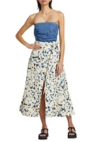 Hudson Printed Belted Midi-Skirt